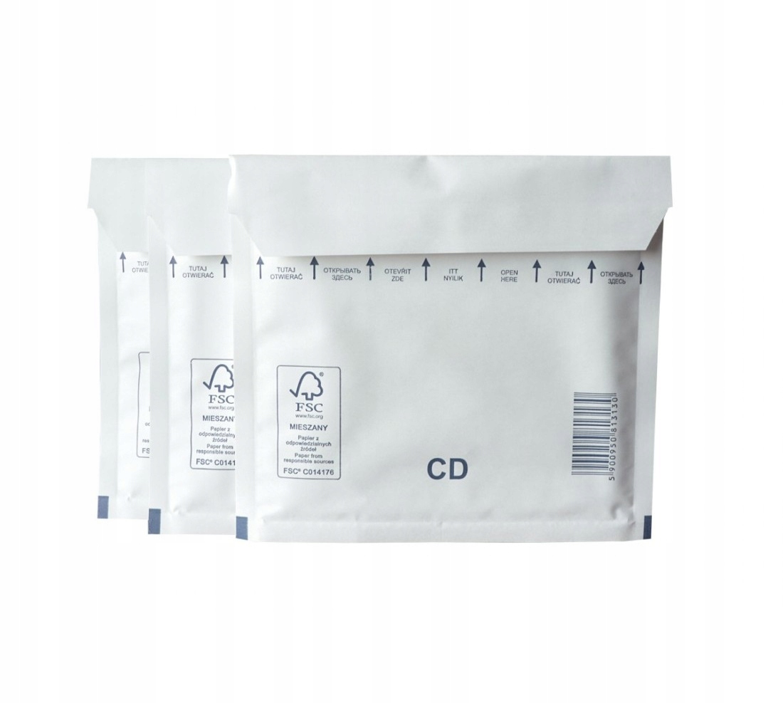 Koperta bąbelkowa Emerson CD biała – Idealna do wysyłki i ochrony