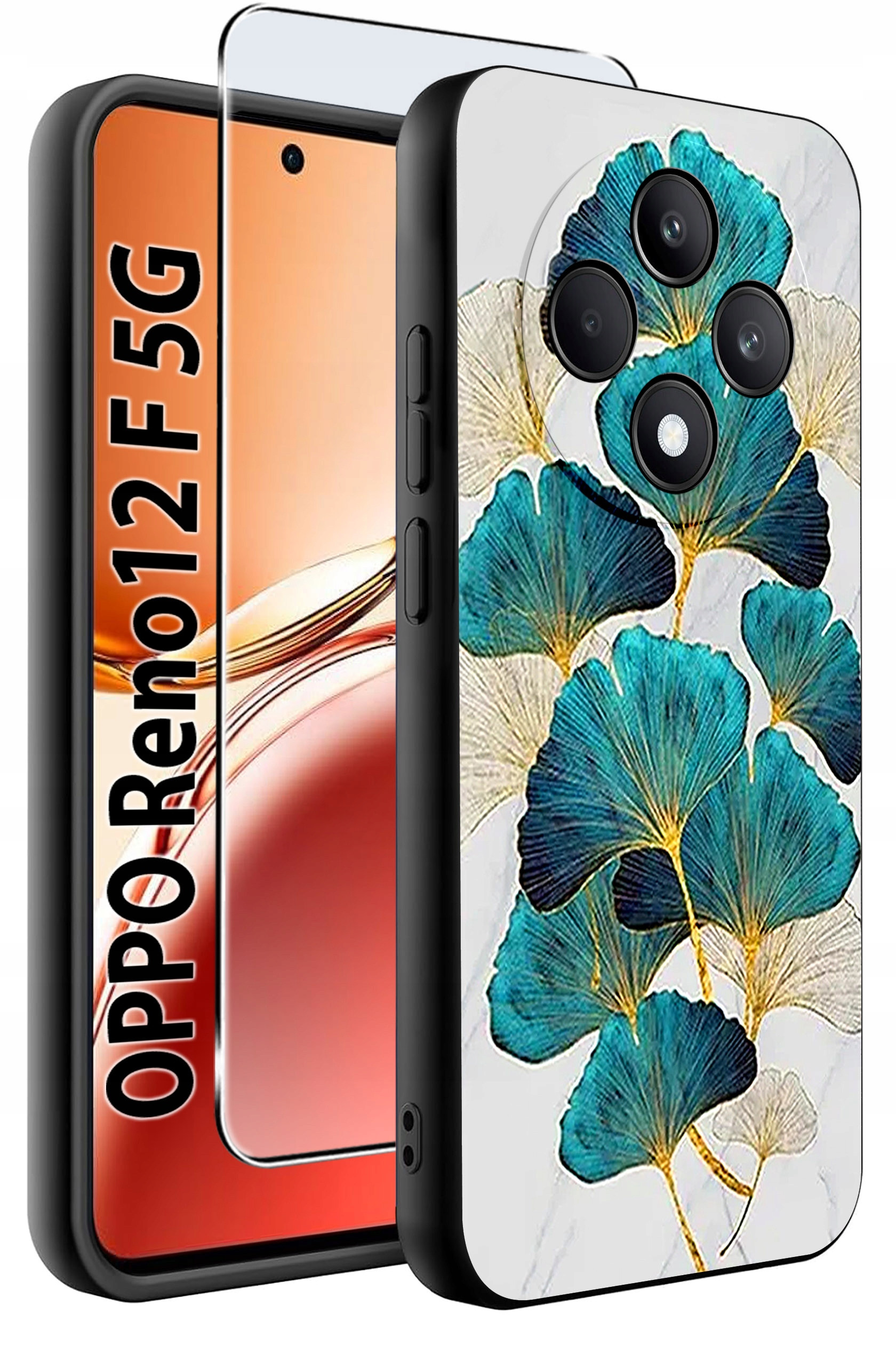 Etui do Oppo Reno 12 F 5G | 12 FS 5G WZORY | Silikonowe Matt Case + Szkło Hartowane 9H