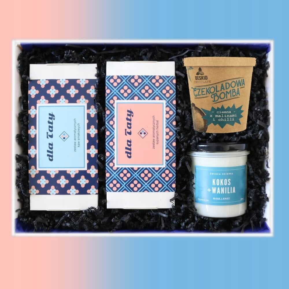 Zestaw podziękowanie dla TATY z kawą i herbatą Kolor dominujący inny