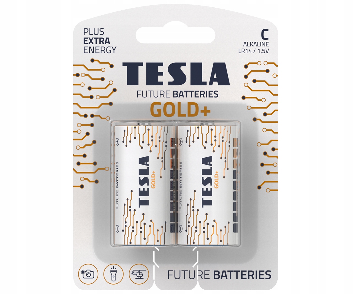 Bateria alkaliczna TESLA C Gold+ LR14 – Niezawodne zasilanie dla Twoich urządzeń