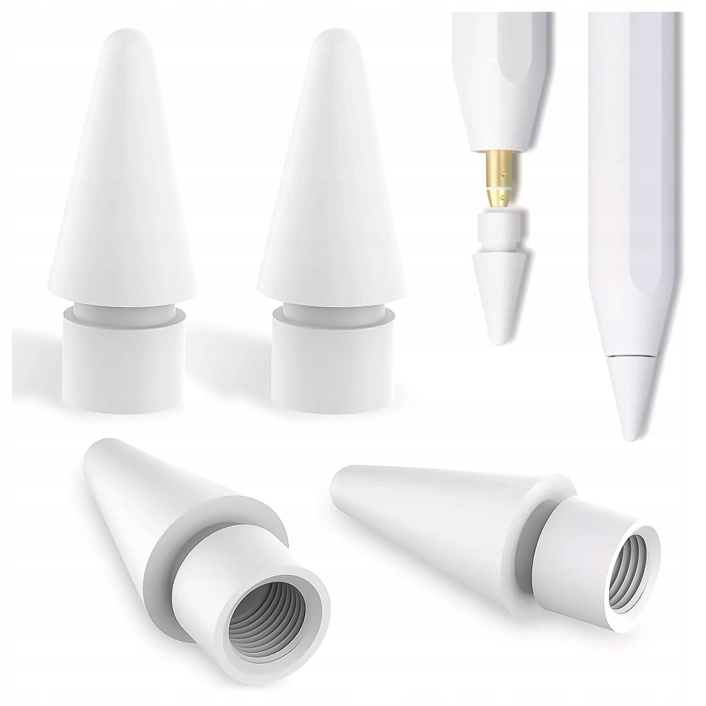 Końcówka wymienna 4szt. Twardość 2B do Rysika do Apple Pencil 1/2 generacji do iPad Air Pro Mini – Precyzyjne rysowanie i pisanie