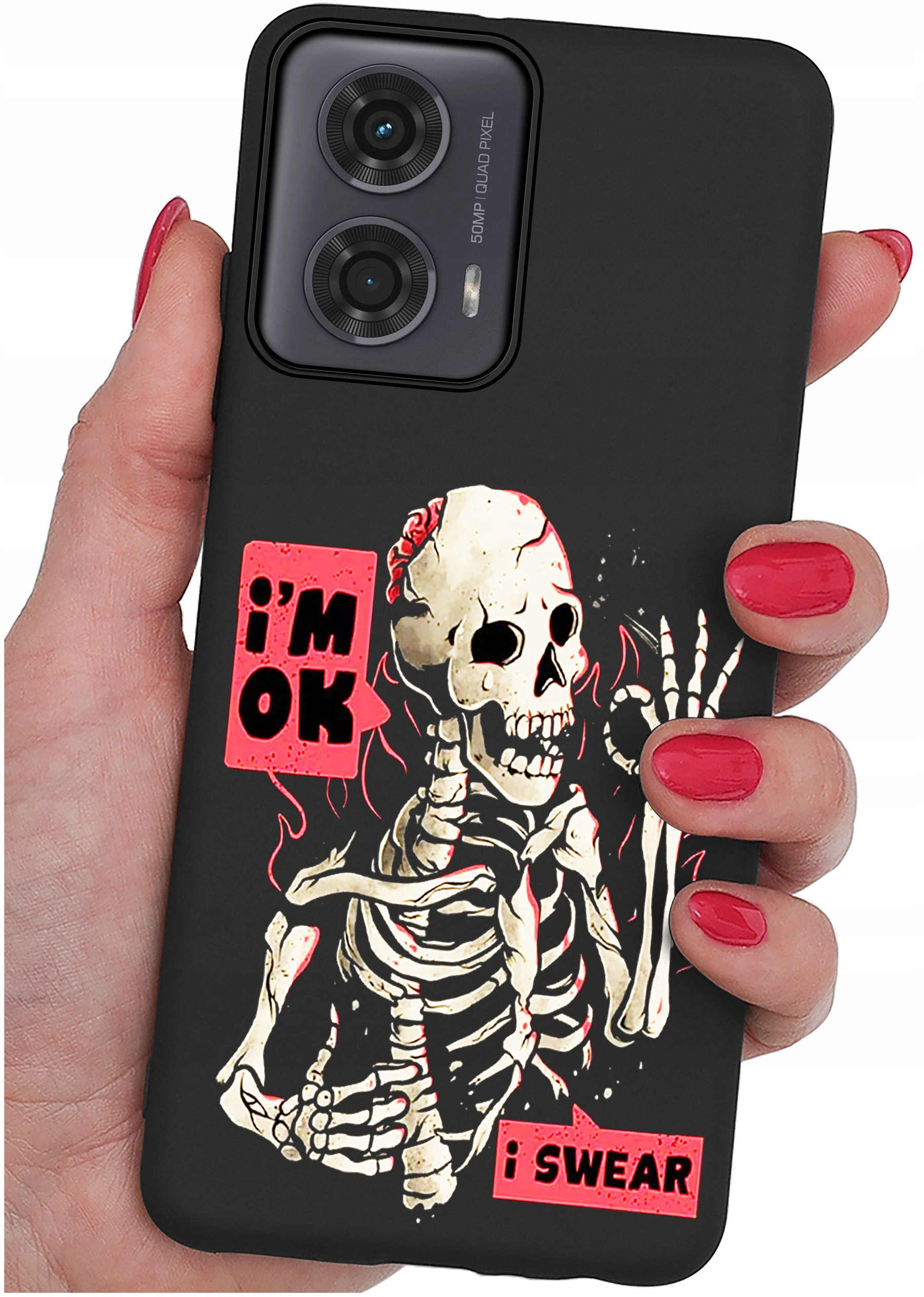 Etui do Motorola Moto G24 | G24 POWER | G04 | E14 WZORY | SILIKONOWE MATT CASE + SZKŁO HARTOWANE 9H