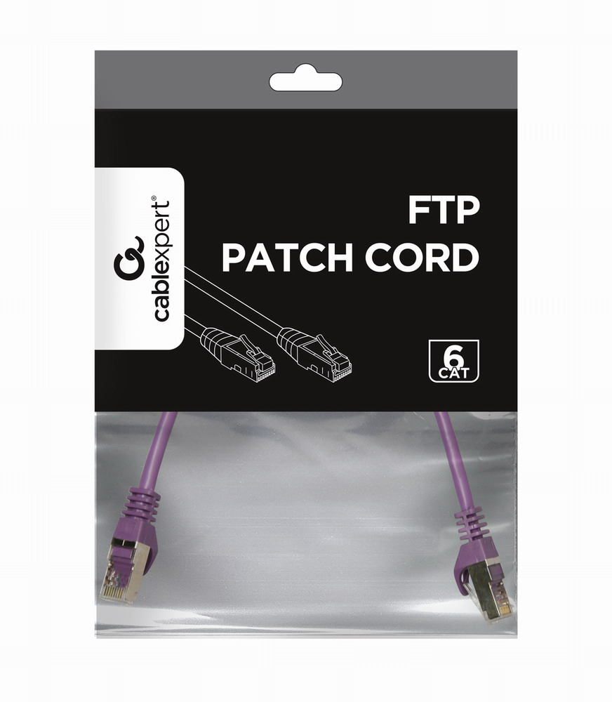 Patch cord kat. 6 FTP 0,25M purpurowy – Niezawodne połączenie sieciowe