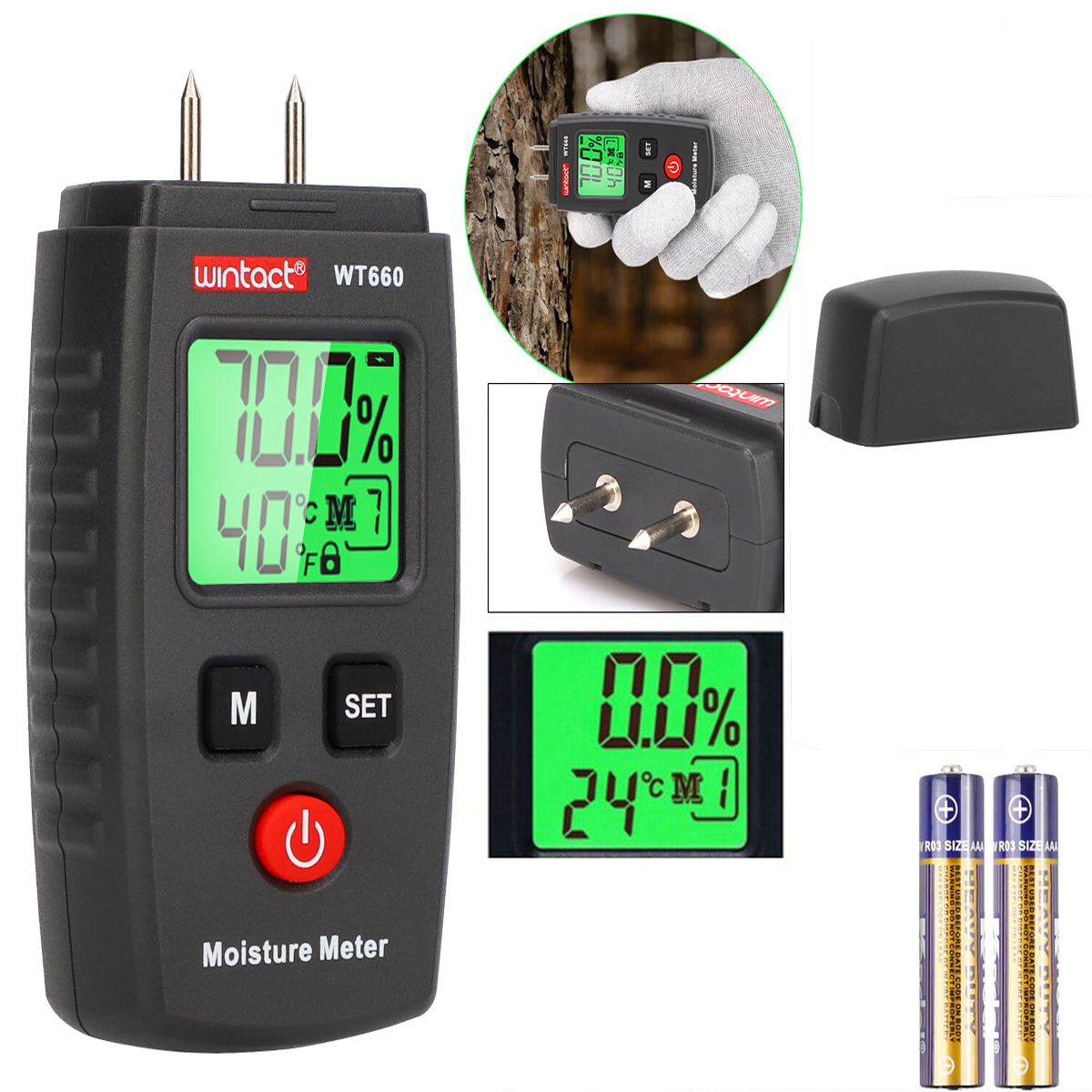 Czytelny wyświetlacz LCD z funkcją zatrzymania pomiaru