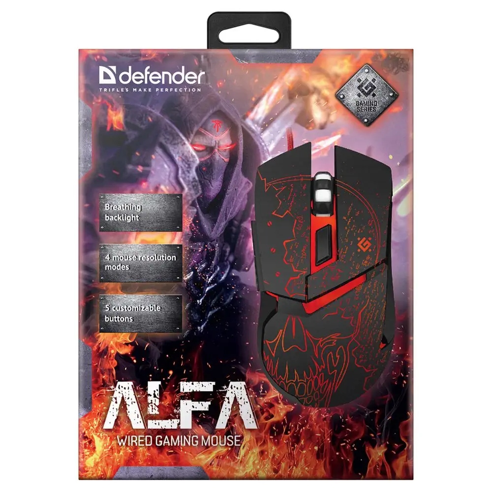 Mysz przewodowa Defender Alfa GM-703L – Idealna dla graczy