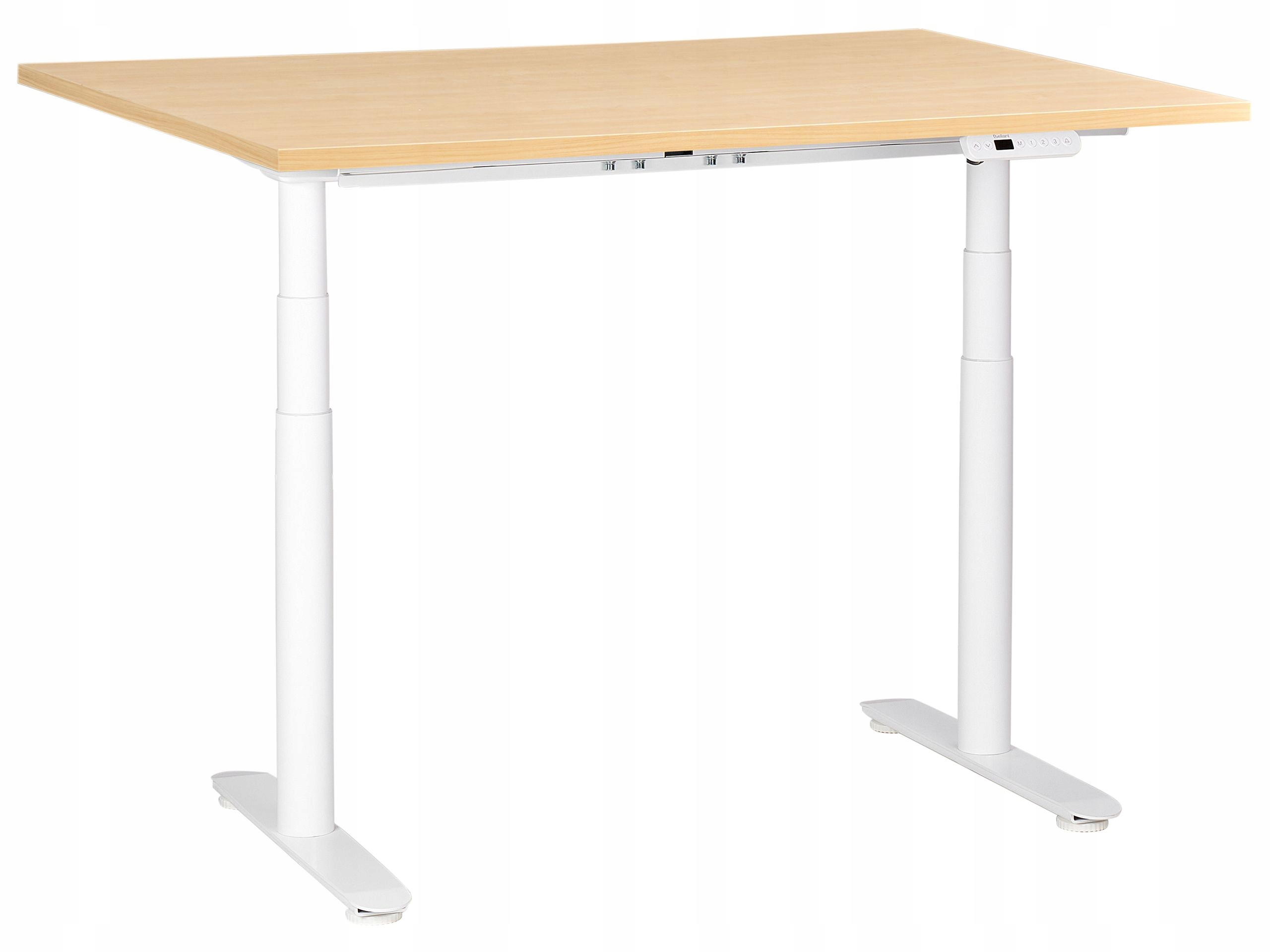 Biurko regulowane elektrycznie DESTINAS Jasny brąz/biały 120 cm 60 cm – Komfort i nowoczesny design w Twoim biurze