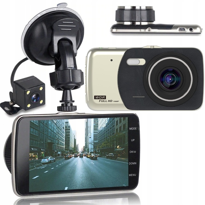REJESTRATOR DO SAMOCHODU JAZDY KAMERA COFANIA HD PRZÓD TYŁ EKRAN 4 LCD – Niezbędnik każdego kierowcy
