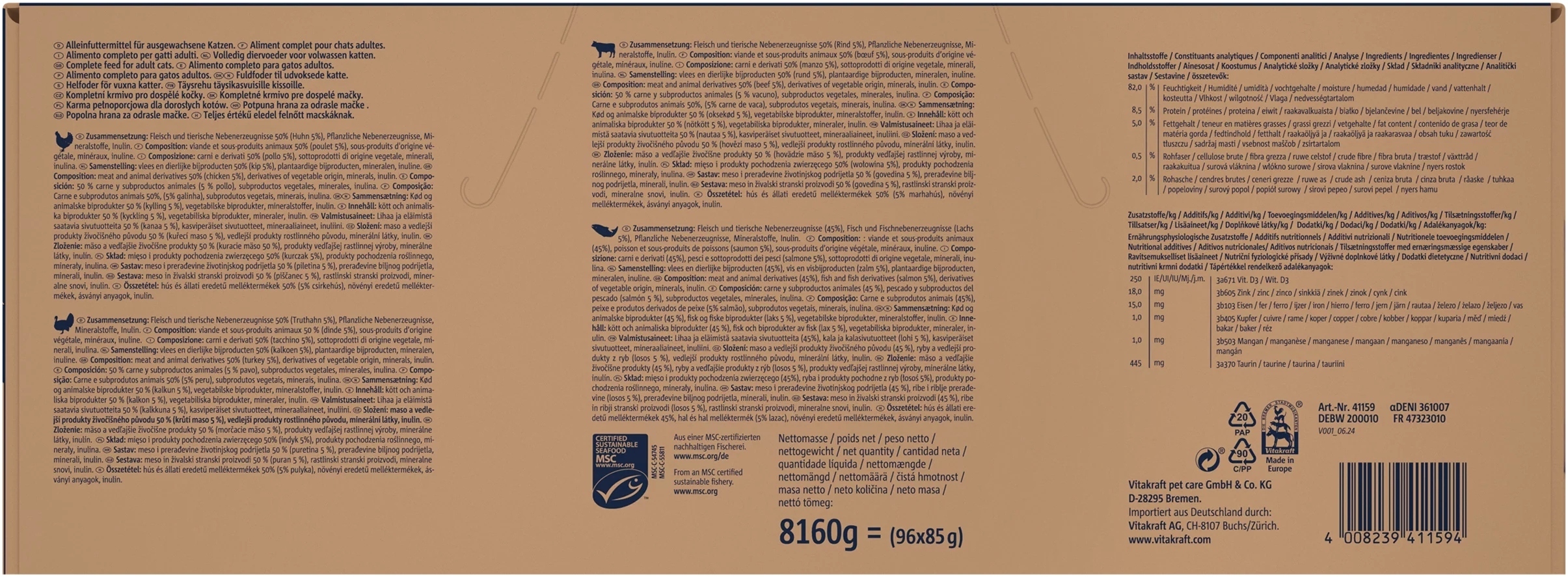 Praktyczne opakowanie zbiorcze – 96 saszetek po 85g