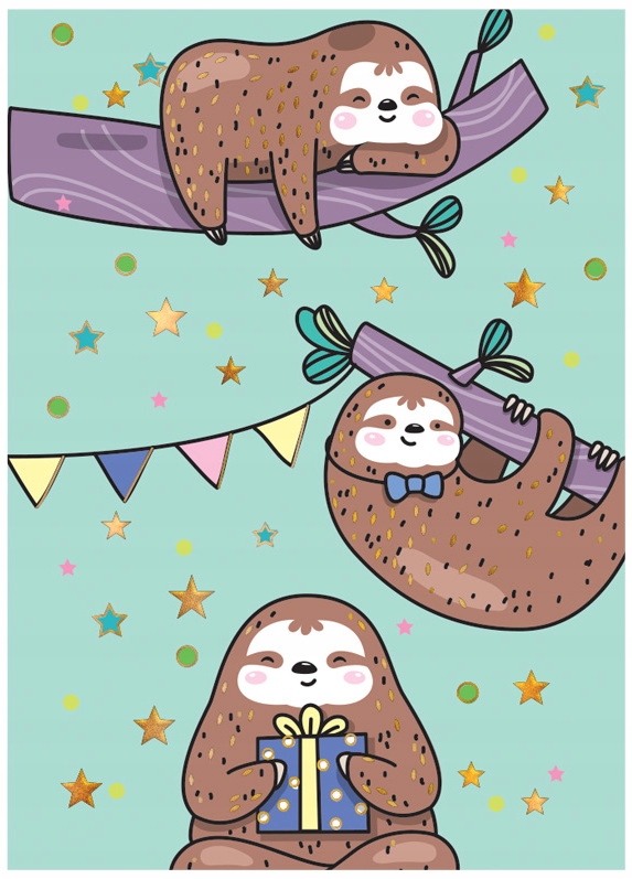 Karnet B8 mini Leniwce – Idealny wybór na każdą okazję