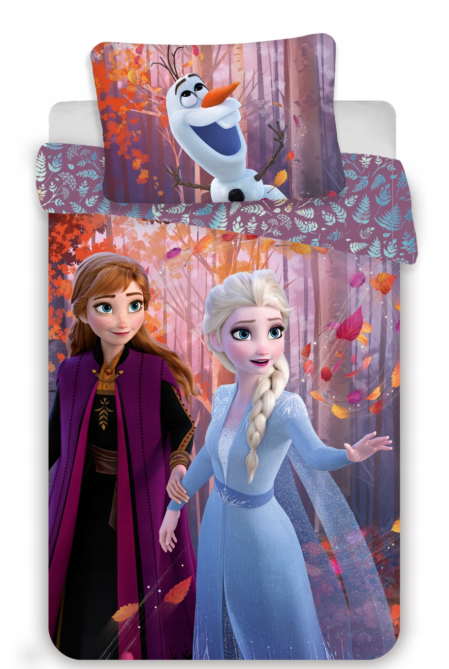 Patalynės komplektas Frozen II Sisters Purple 140 x 200 cm – Kolorowy sen dla małych fanek