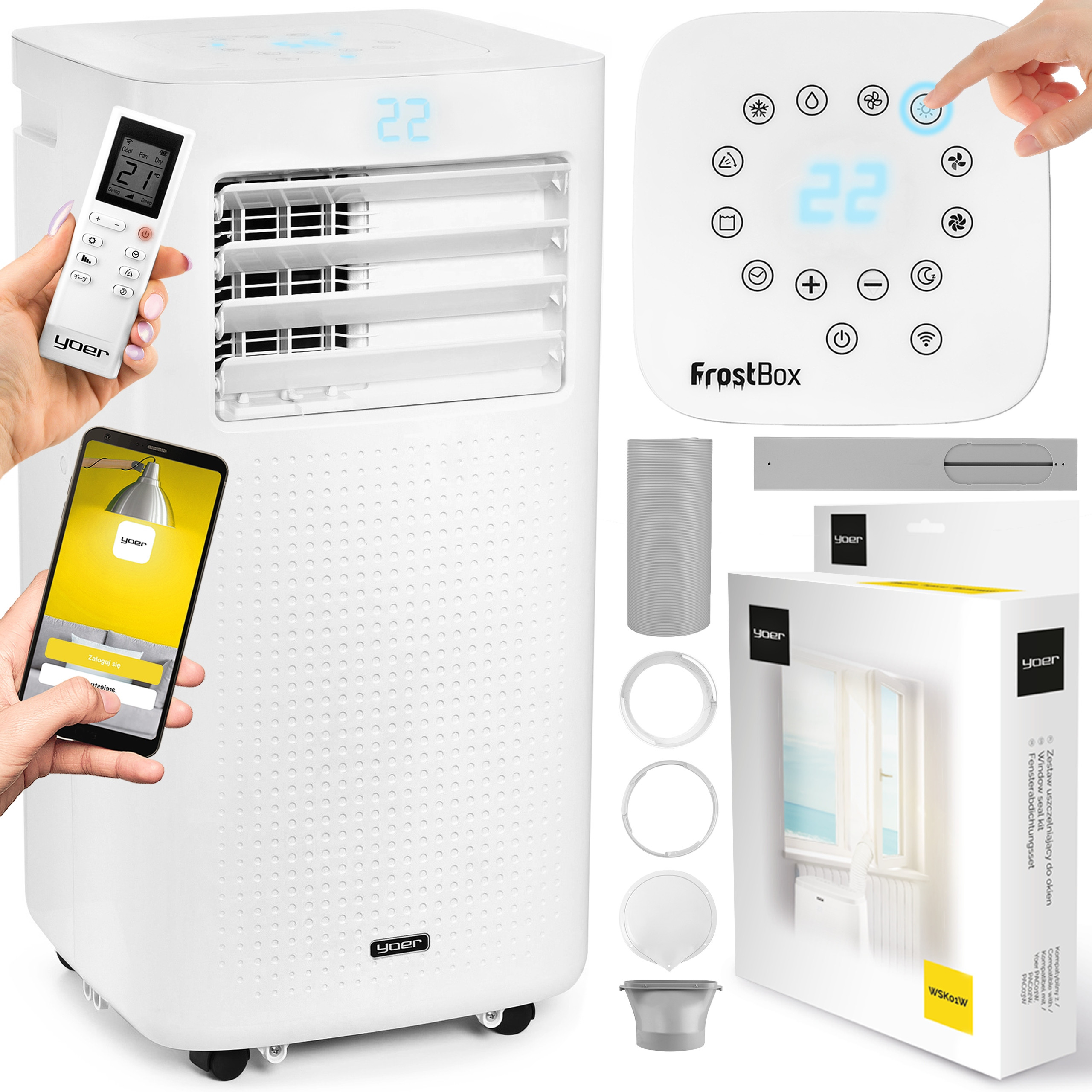 4w1 Klimatyzator PRZENOŚNY Yoer FrostBox PAC03W – Komfort w każdym pomieszczeniu
