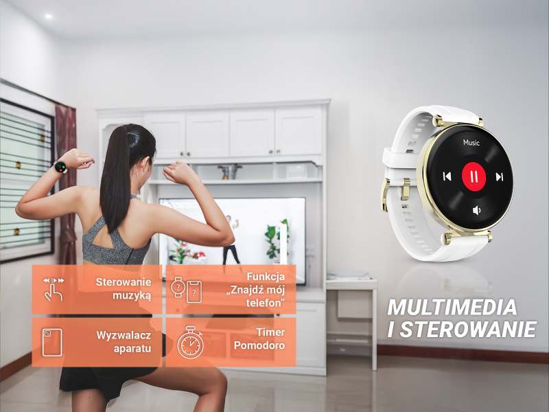 Smartwatch z długim czasem działania i aplikacją Hama Fit Move
