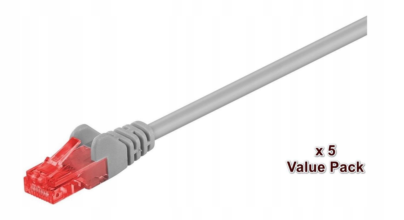 Patchchord UTP CAT6 5 PACK, szary, 15m – Wysoka jakość i niezawodność