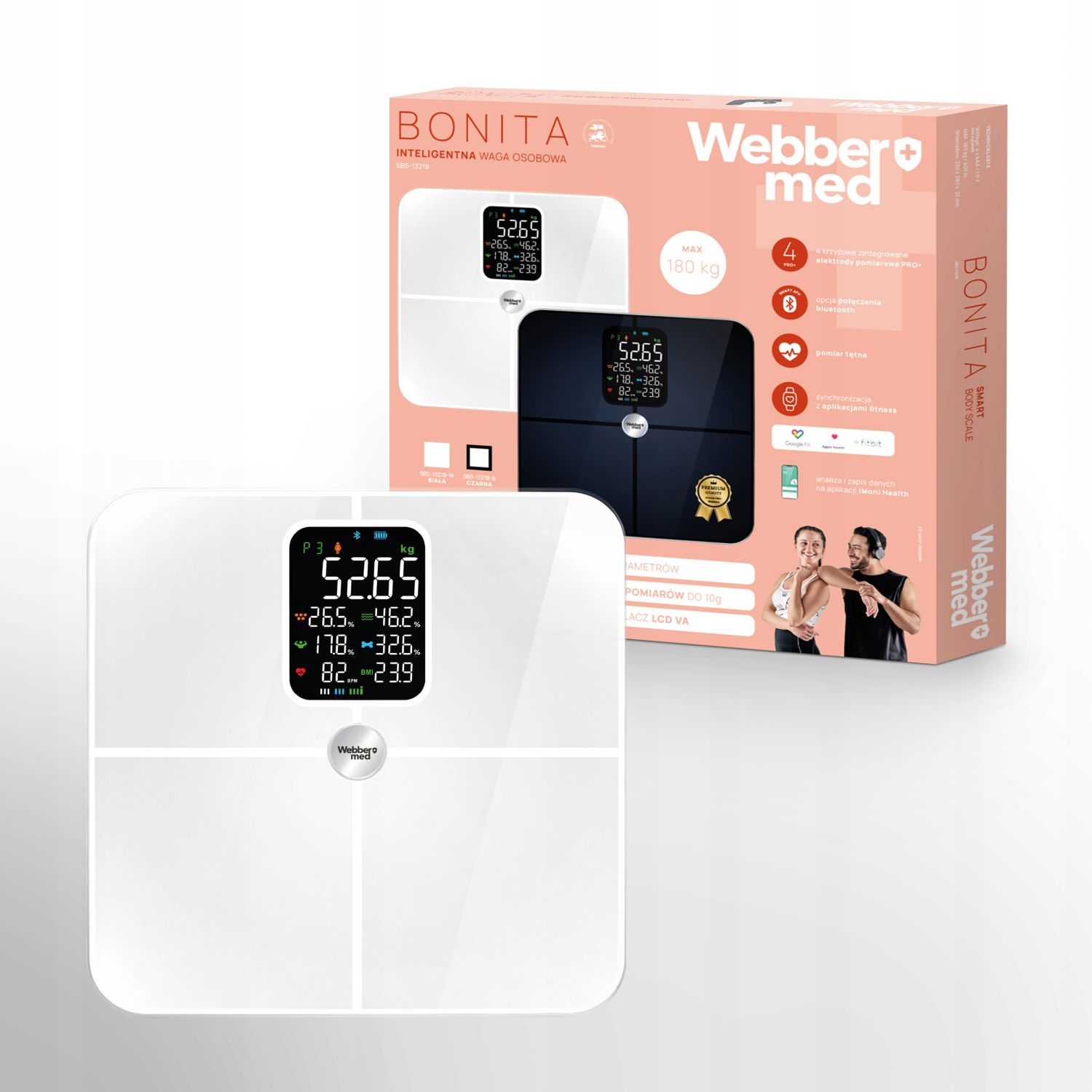 Waga Łazienkowa Analityczna 16 Parametrów Apple Health, Google Fit, IF1321B – Twój osobisty asystent zdrowia