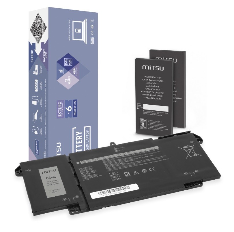 Bateria Mitsu Bateria 7FMXV do Dell Latitude 5320, 7320, 7420, 7520 – Niezawodna energia dla Twojego laptopa
