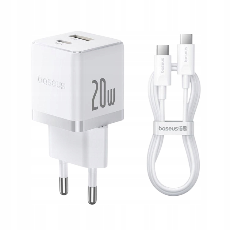 Ładowarka ścienna Palm 20W USB + USB-C QC3.0 PD3.0 z kablem USB-C 1 m – Szybkie ładowanie w zasięgu ręki