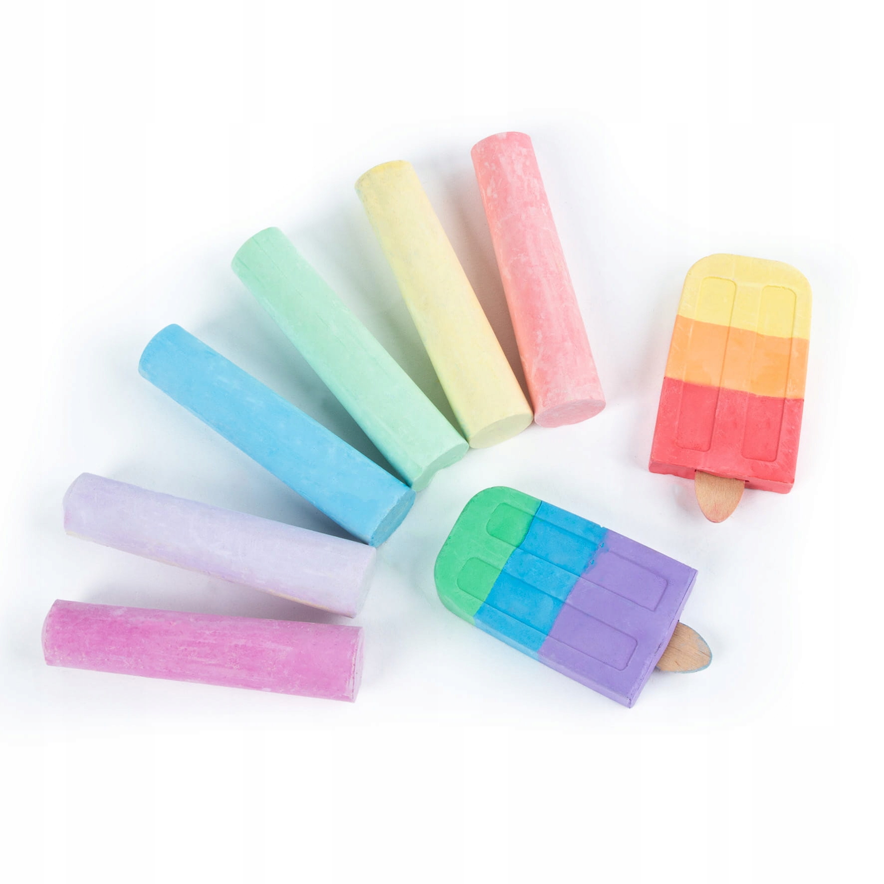 Kolorowe kredy w kształcie lodów na patyku