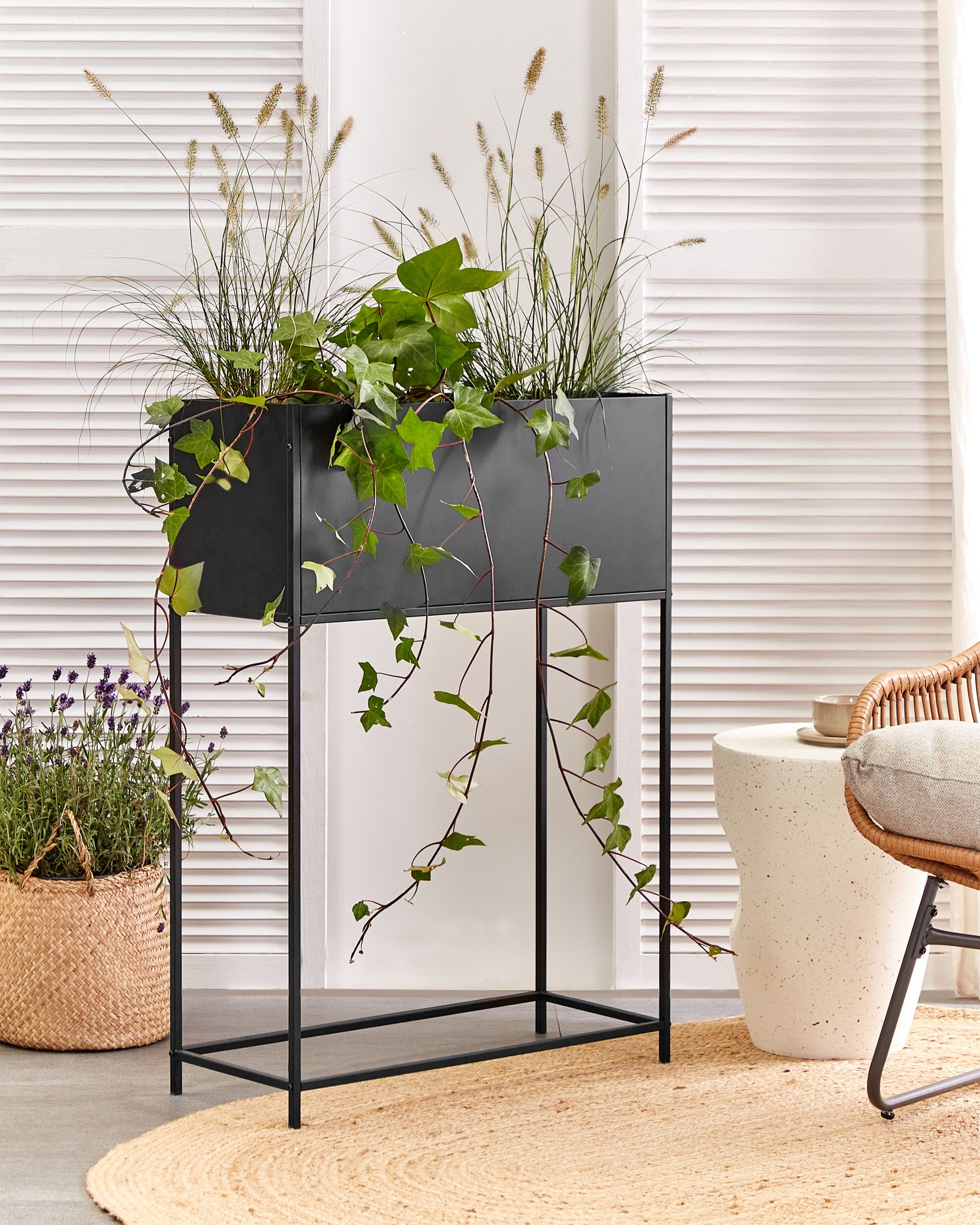 Doniczka na nóżkach TAPIEN Metal 70 cm Czarny – Elegancja w Twoim ogrodzie