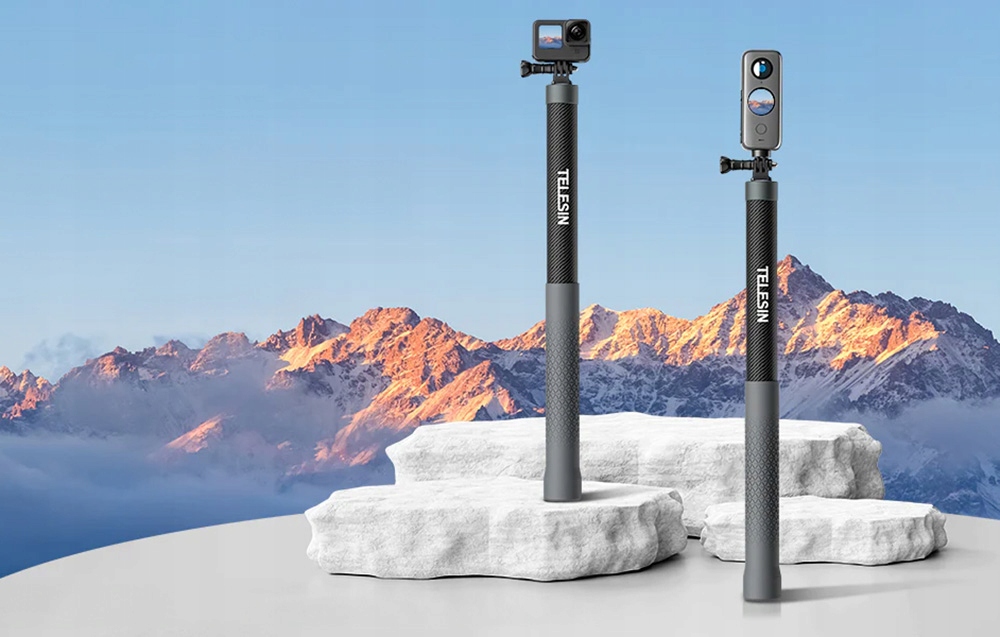 Selfie stick węglowy o długości 3m TELESIN GP-MNP-300-3 – Uwiecznij swoje chwile w wyjątkowy sposób