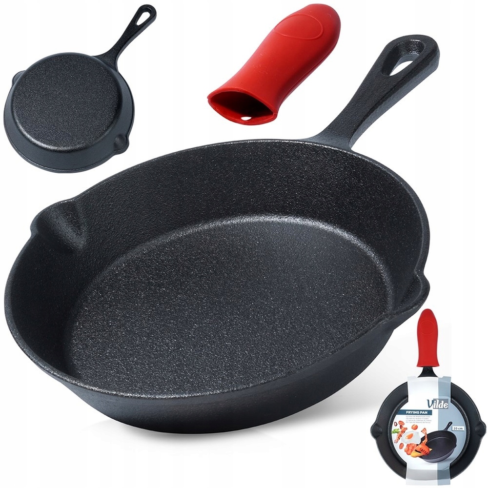 Patelnia żeliwna 20 cm z silikonową nakładką CAST LINE – Idealna do każdej kuchni