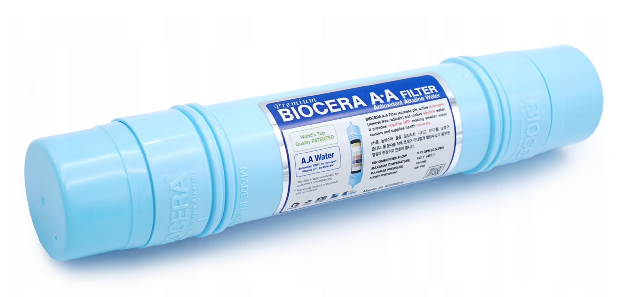 BIOCERA Wkład Alkalizujący i Jonizujący Wodę | Antyoksydacyjny Filtr REDOX