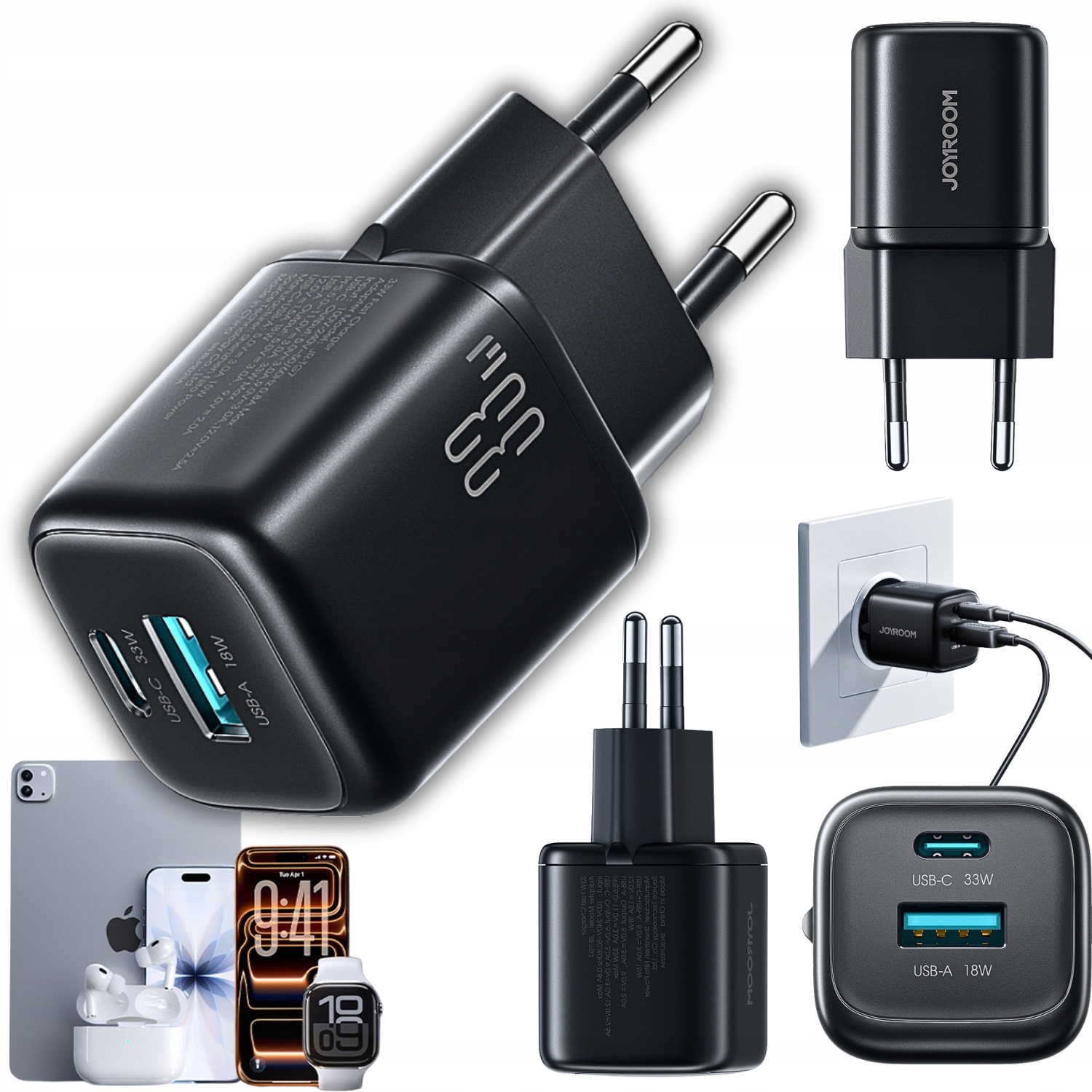 Ładowarka sieciowa Joyroom JR-TG7 33W USB-A + USB-C – Szybkie ładowanie w zasięgu ręki
