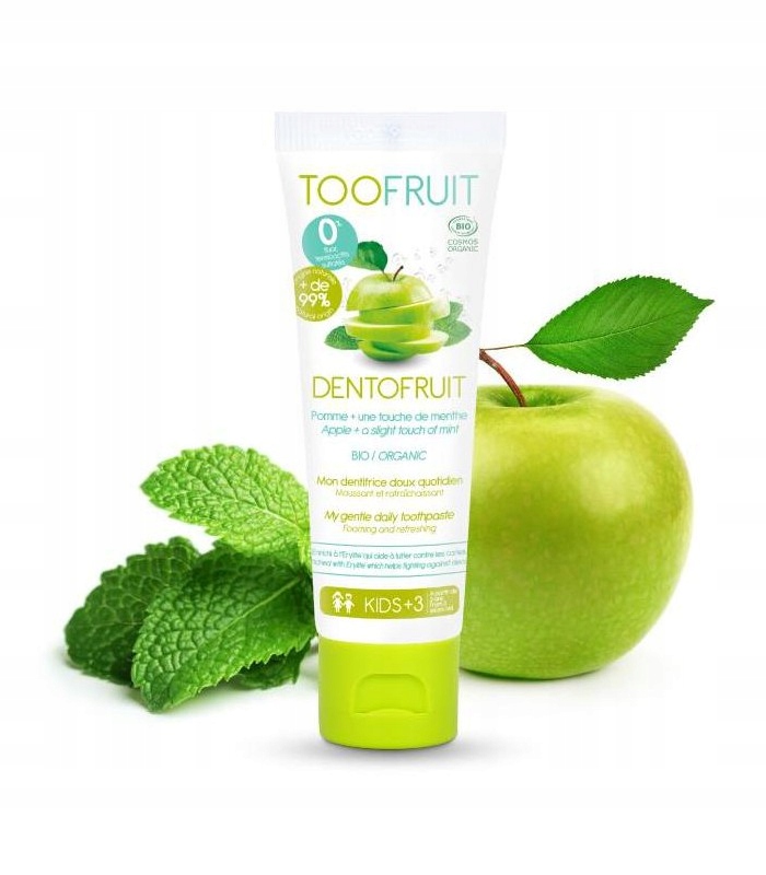 TOOFRUIT Pasta do zębów dla dzieci, bez fluoru 60g – Ekologiczna ochrona jamy ustnej