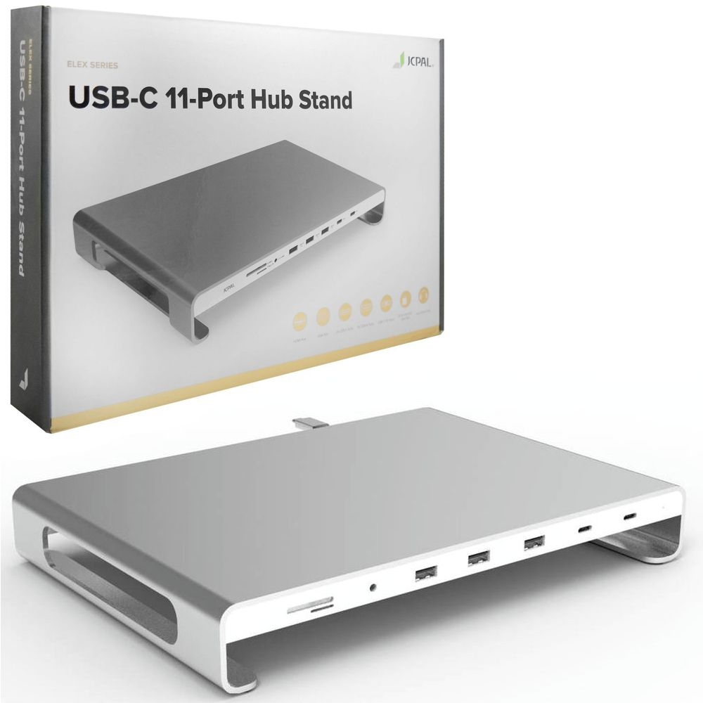JCPAL ELEX USB-C 11-PORT HUB STAND (SILVER) – Wydajność i funkcjonalność w jednym
