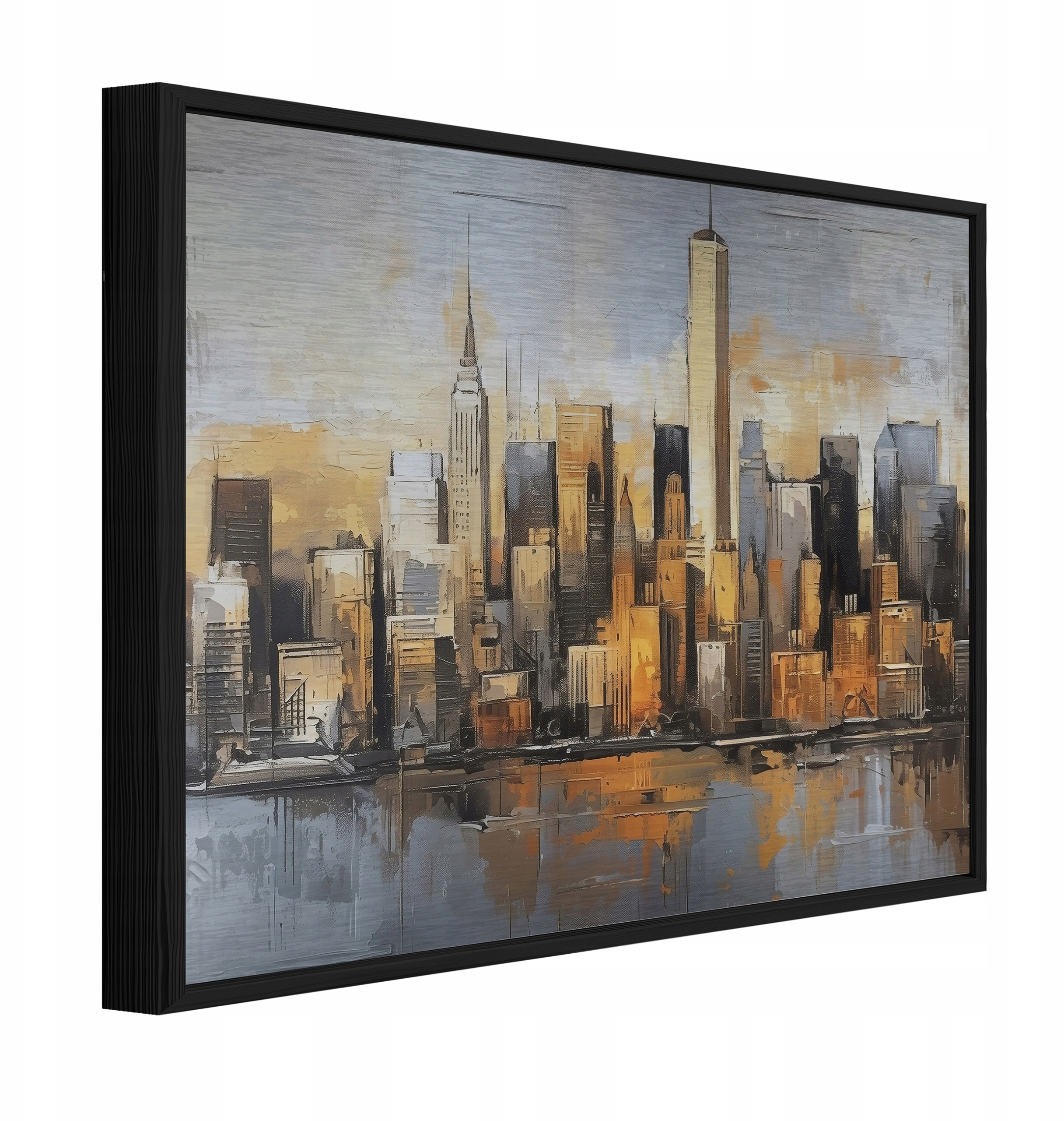 Obraz W Ramie Na Metalu Miasto Panorama Do Sypialni Salonu 150x100 – Nowoczesna Dekoracja Wnętrz