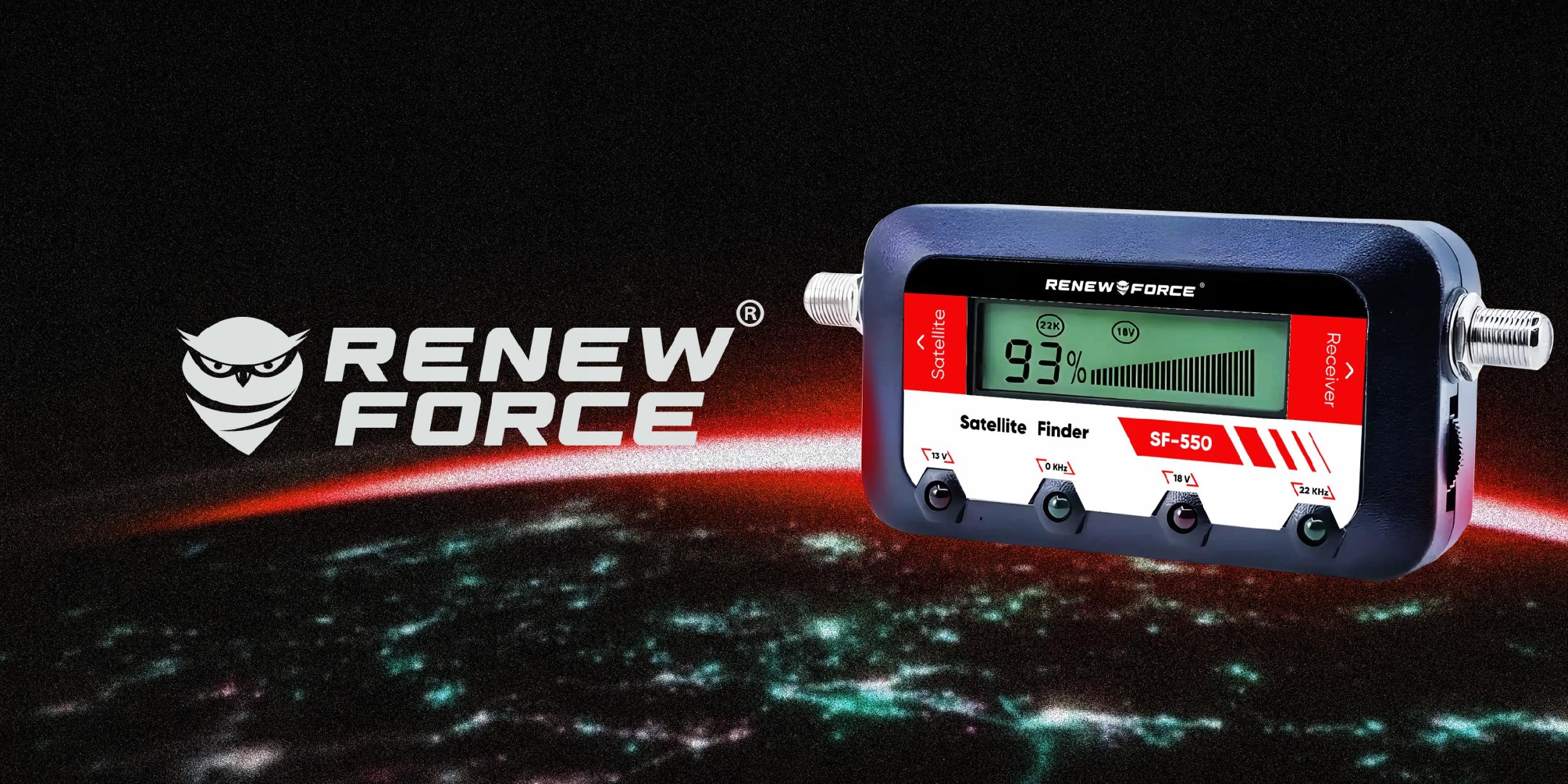 Cyfrowy Miernik Sygnału Satelitarnego Renew Force SF-550 – Precyzyjne narzędzie do ustawiania anten