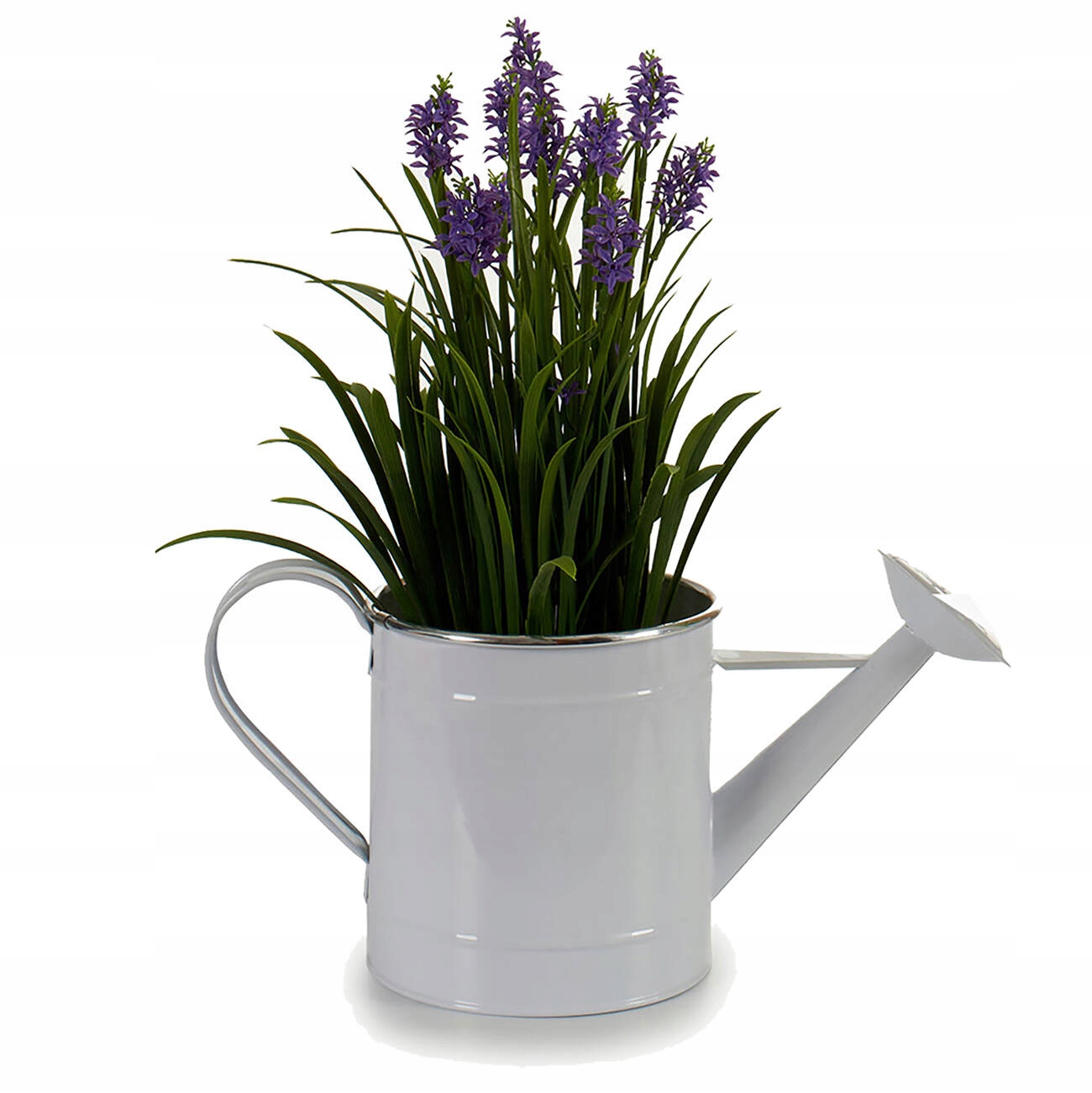 Osłonka na doniczkę w formie konewki, metalowa, biała, wys. 18 cm – Stylowy dodatek do Twojego wnętrza