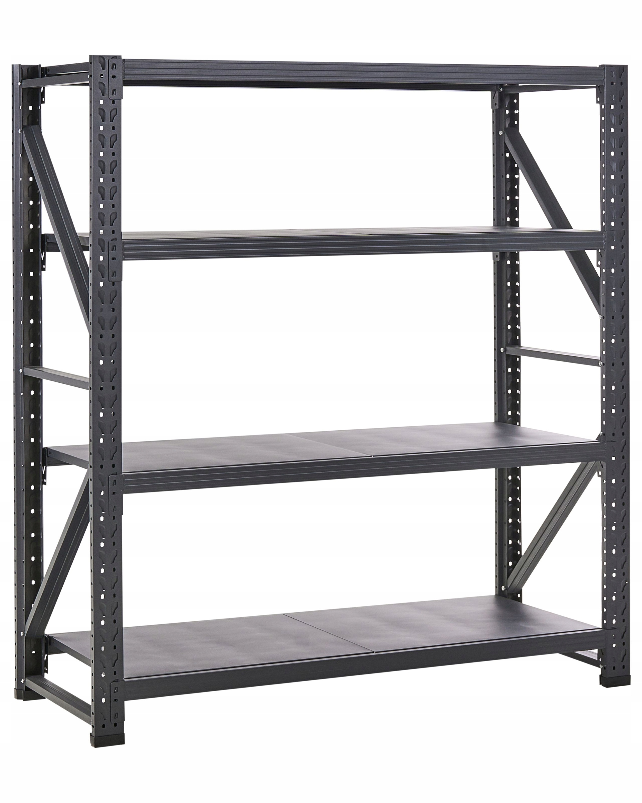 Regał magazynowy FIUGGI Metal 200 cm 60 cm Czarny – Idealne rozwiązanie do przechowywania