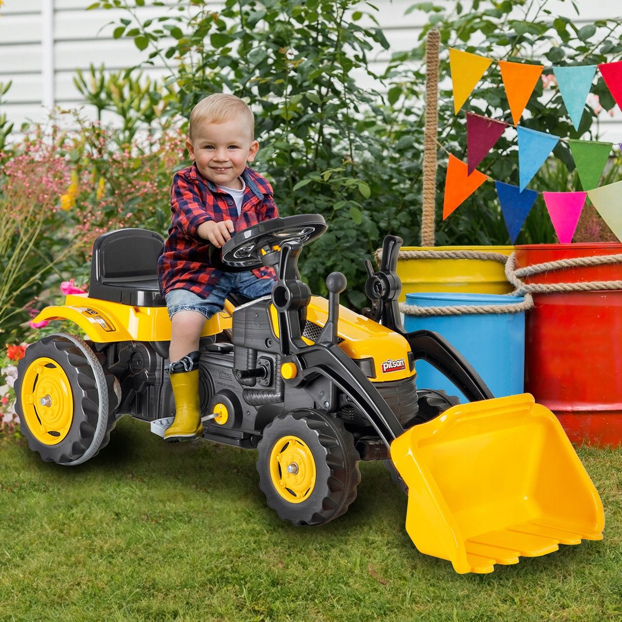TRAKTOR KOPARKA Z ŁYŻKĄ PEDAŁY KIEROWNICĄ JEŹDZIK Kod producenta 110741