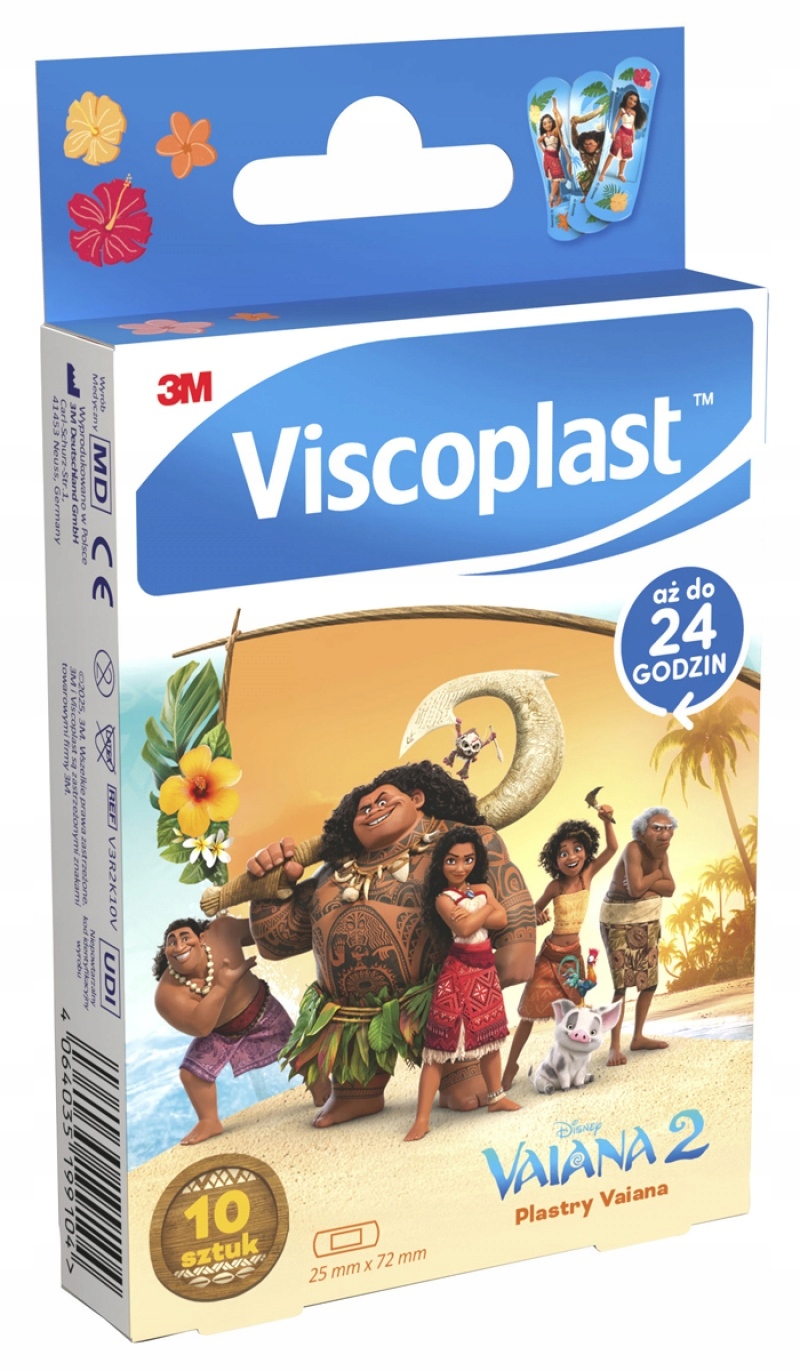 Plastry dziecięce VISCOPLAST-3M, Vaiana – Kolorowa ochrona dla najmłodszych