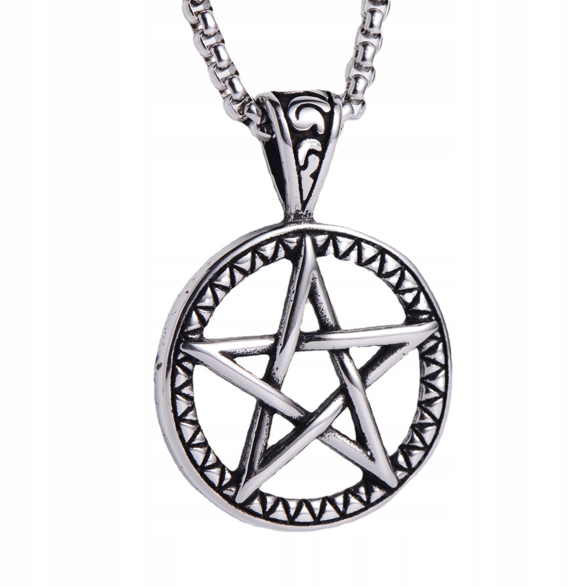 NASZYJNIK Srebrny Stal Łańcuszek PENTAGRAM 311 – Elegancja i styl na każdą okazję