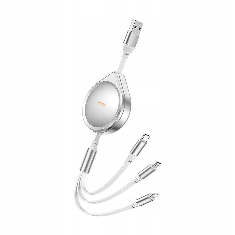 Kabel Remax Drip Series 15W 3in1 USB-C/Micro/Lightning RC-C018 Silver – Wszechstronność w zasięgu ręki