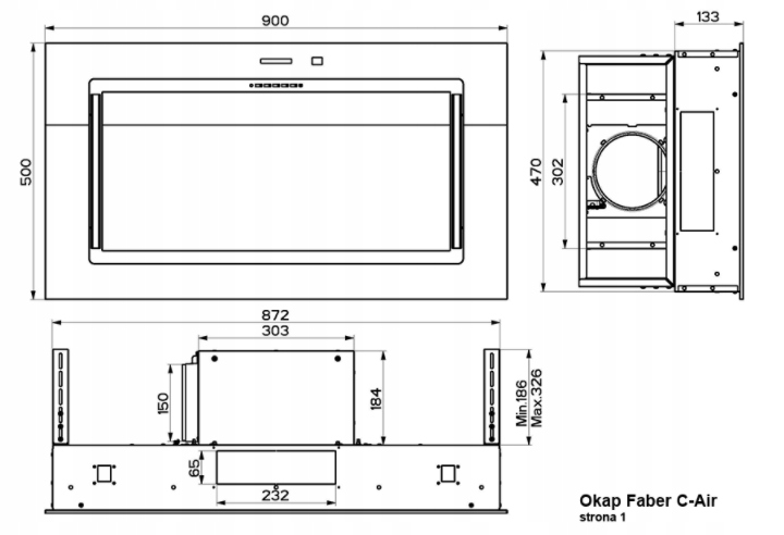 Wydajność ekstrakcji powietrza – Maksymalna moc 700 m³/h
