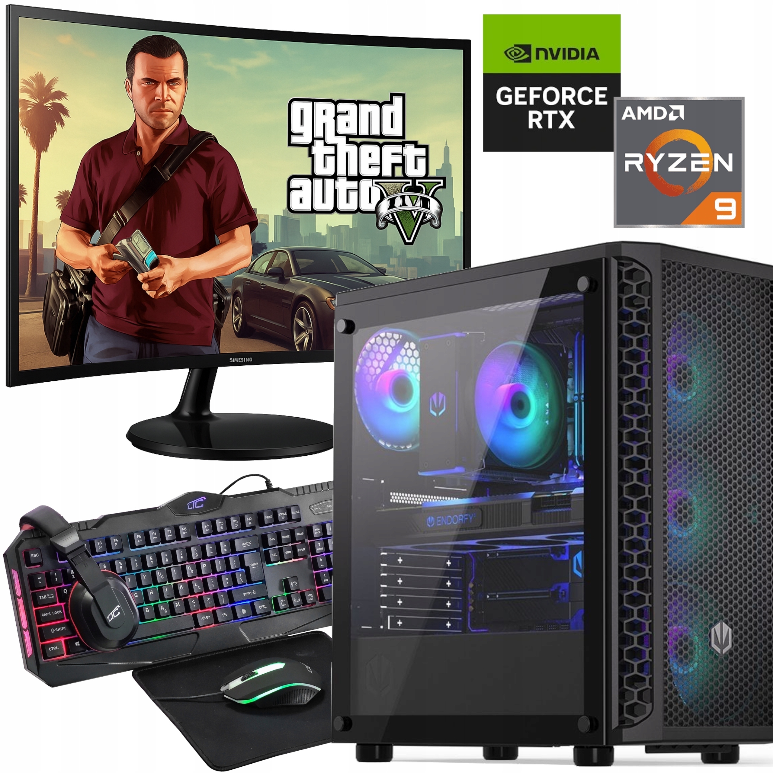 ZESTAW KOMPUTER GAMINGOWY RTX5060 l RYZEN 9 5900X l 64GB l 1TB l WIN11 PRO