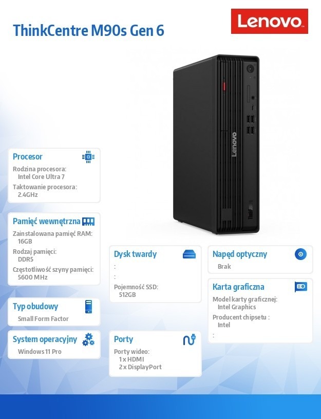 Lenovo ThinkCentre M90s Gen 6 Ultra 265 – Komputer stacjonarny dla profesjonalistów