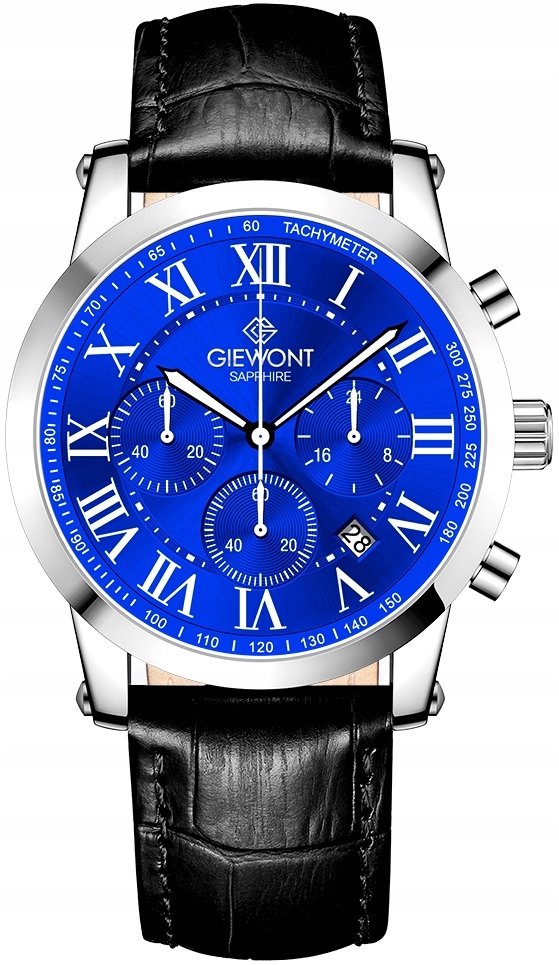 Zegarek Męski Giewont Chronograph Sapphire Srebrno Niebieski GW6260-A4 – Klasyka i elegancja w jednym