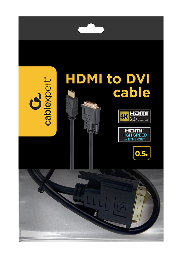 Kabel HDMI-DVI 0,5m czarny – Idealne połączenie dla Twojego sprzętu