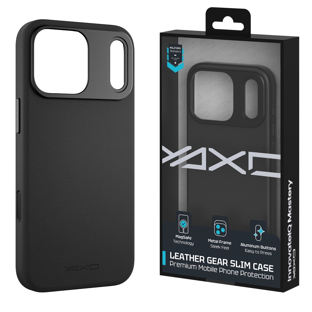 Etui na telefon Leather Gear Slim Case MagSafe iPhone 17 Pro Dusty Black – Elegancja i ochrona w jednym