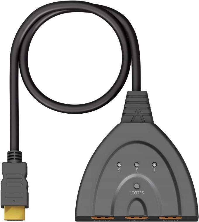 Ręczny przełącznik HDMI 3 do 1 (4K @ 30 Hz) – Wygodne przełączanie urządzeń