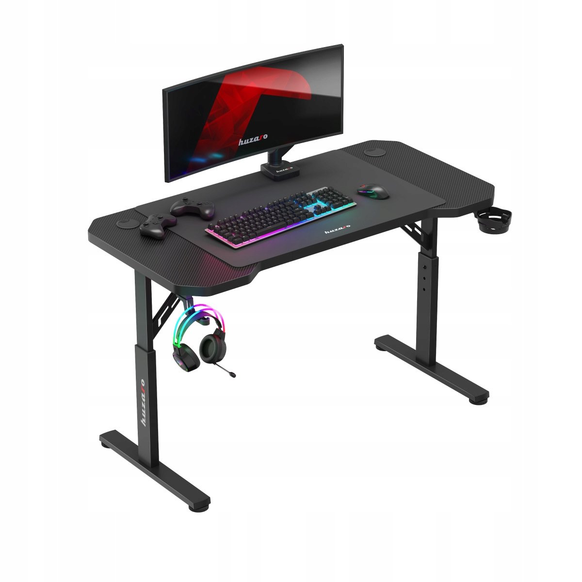 Biurko Huzaro Hero 2.6 Black – Idealne biurko gamingowe z regulowaną wysokością