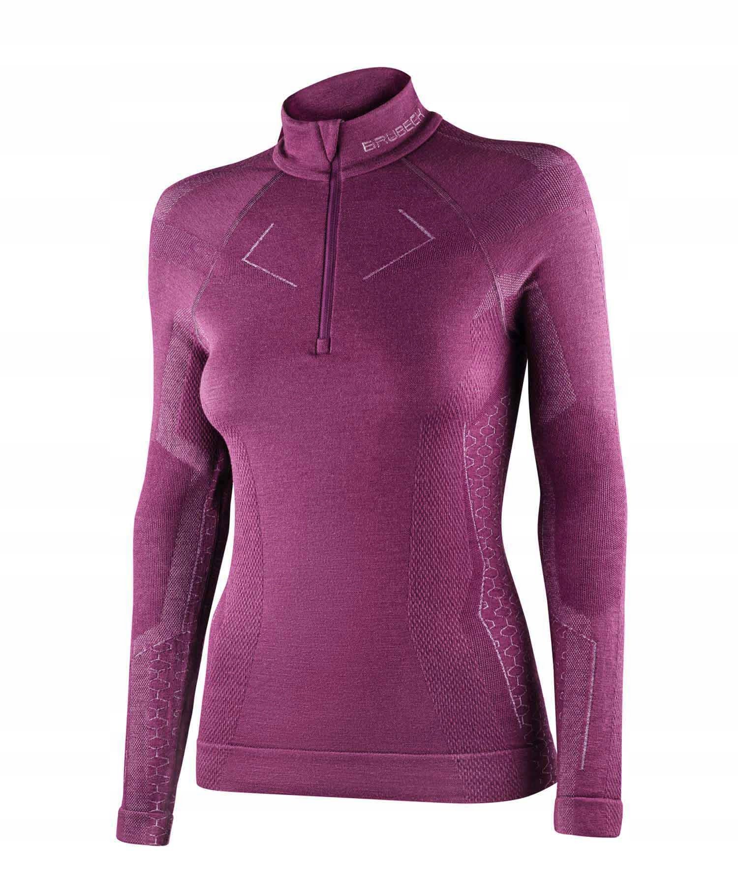 Brubeck LS1609W – Damska bluza termoaktywna z wełny merino w kolorze fuksjowym