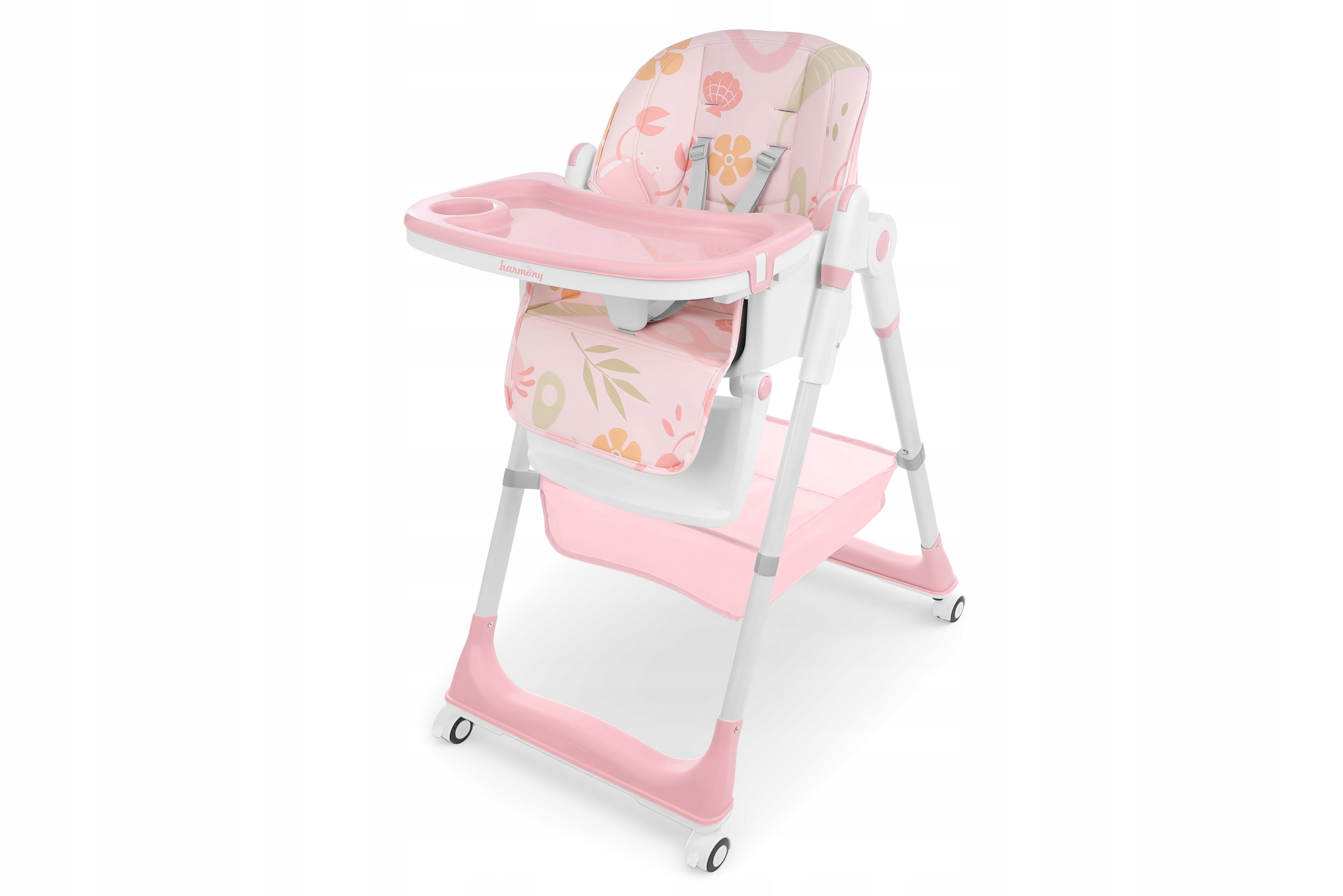 Duże Składane Wielofunkcyjne Krzesełko do Karmienia 5w1 Papuś Różowe – Idealne dla Twojego Malucha