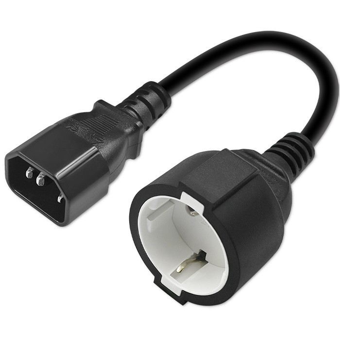 Qoltec Adapter IEC 320 C14 / SCHUKO | 0.15m – Niezawodne zasilanie dla Twoich urządzeń