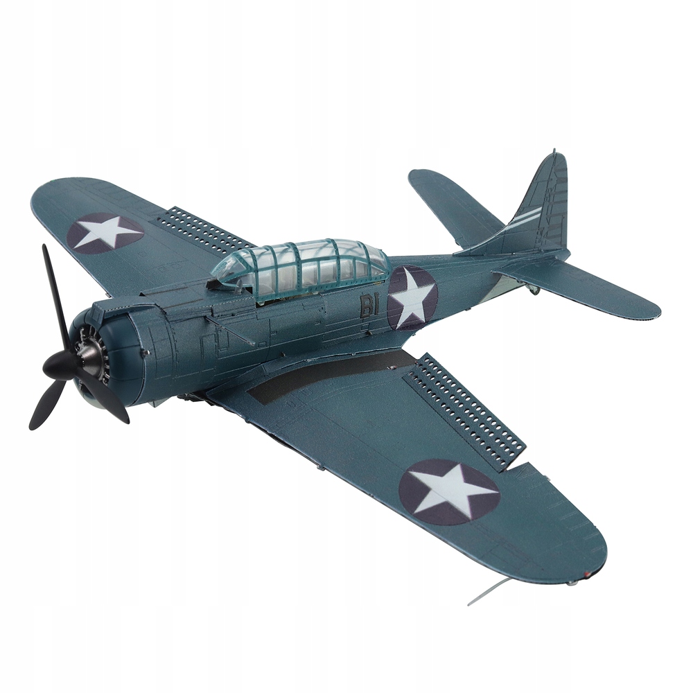 Puzzle Metalowe Model 3D - Samolot Bombowiec SBD Dauntless – Idealna zabawa dla młodych konstruktorów