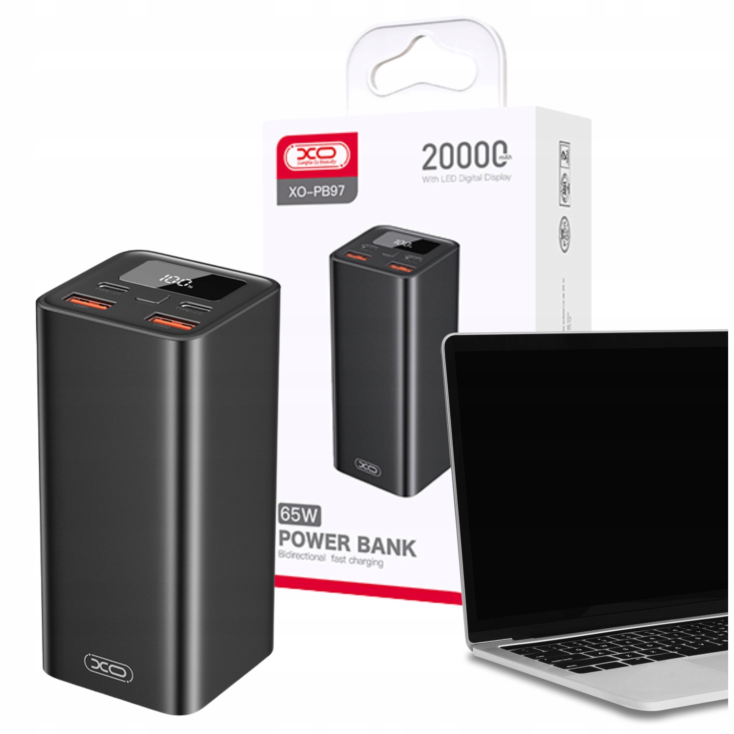 XO POWERBANK PB97 65W 20000mAh – Niezawodne zasilanie dla laptopów