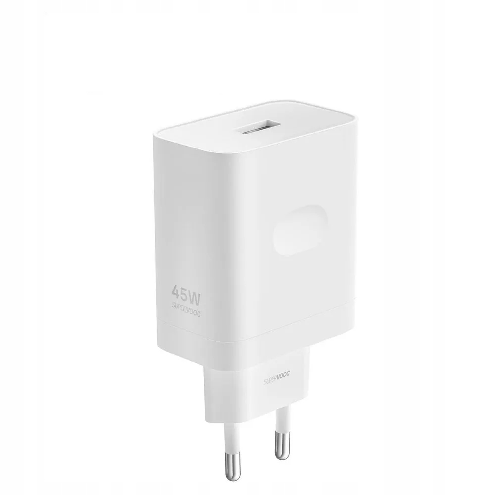 Oryginalna Ładowarka Sieciowa Oppo SuperVOOC VCB4JAEH 45W Power Adapter biała bulk – Szybkie ładowanie dla Twojego smartfona